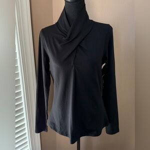 Yogalicious Lux Women’s Black Cross neck Top Size Medium